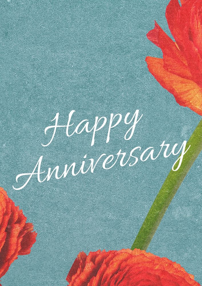 Happy anniversary poster template, editable text and design