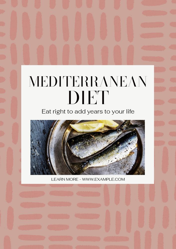 Mediterranean diet  poster template, editable text and design