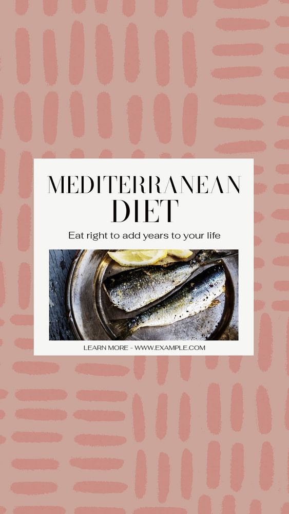 Mediterranean diet  Instagram story template, editable text