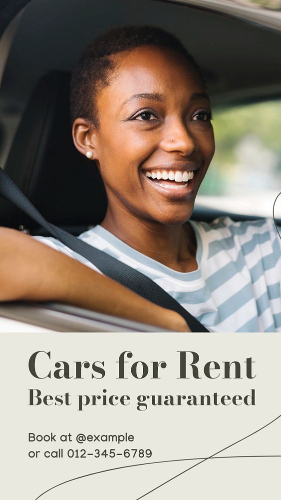 Car for rent  Instagram story template, editable text