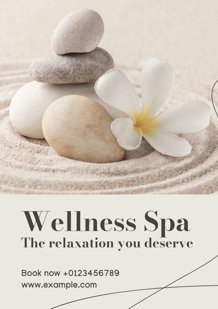 Wellness spa  poster template, editable text and design