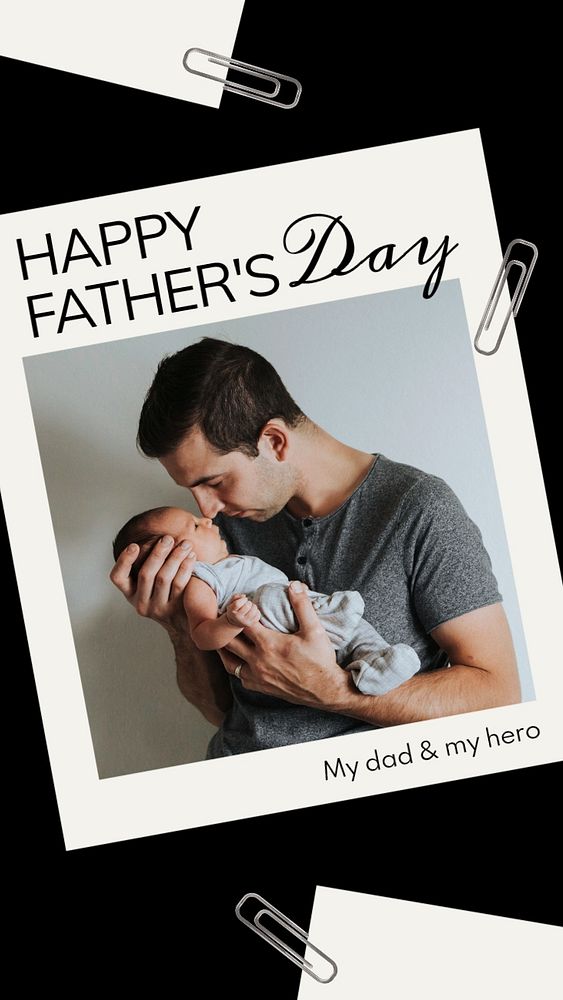 Happy father's day  Instagram story template, editable text