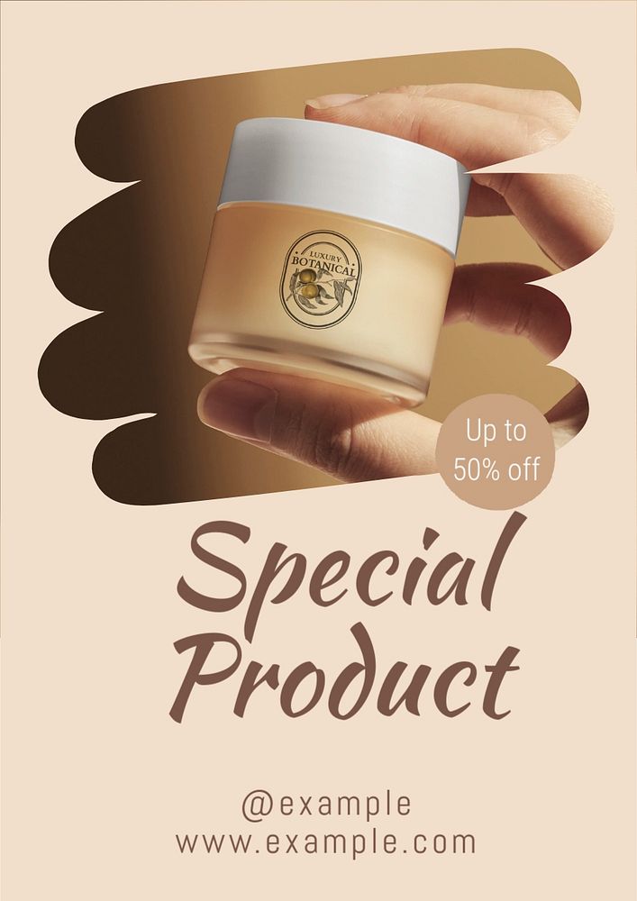 Special product  poster template, editable text and design