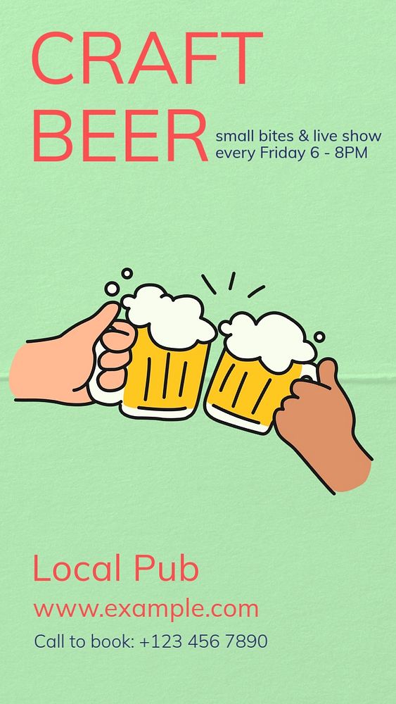 Craft beer  Instagram story template, editable text