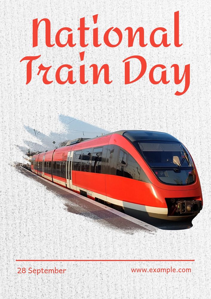 National train day  poster template, editable text and design