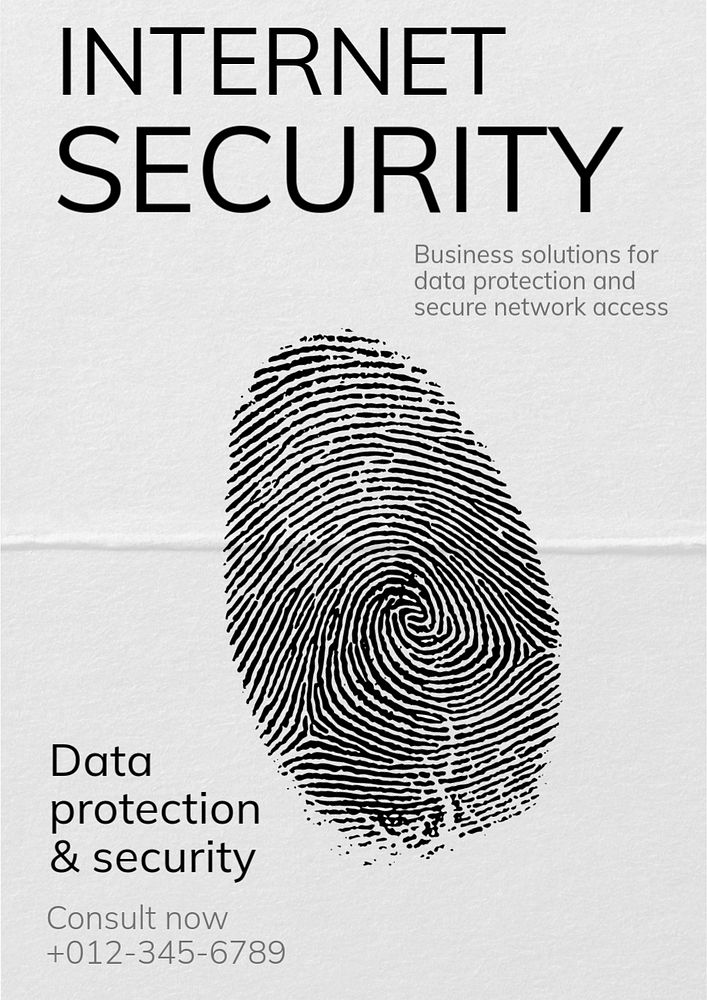 Internet security  poster template, editable text and design