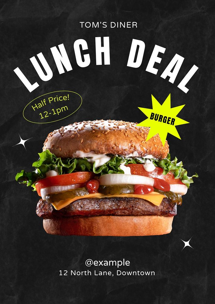 Lunch deal  poster template, editable text and design