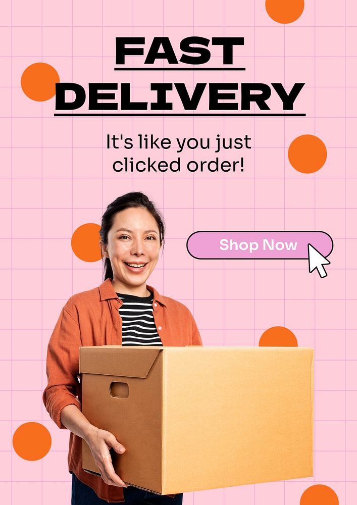 Fast delivery  poster template, editable text and design