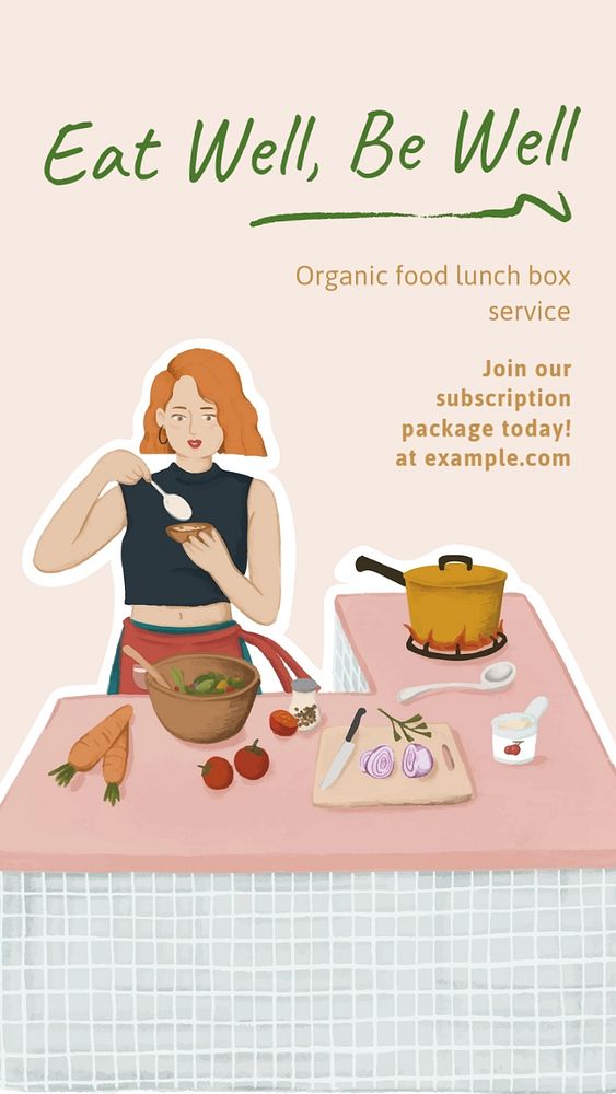 Organic food  Instagram story template, editable text