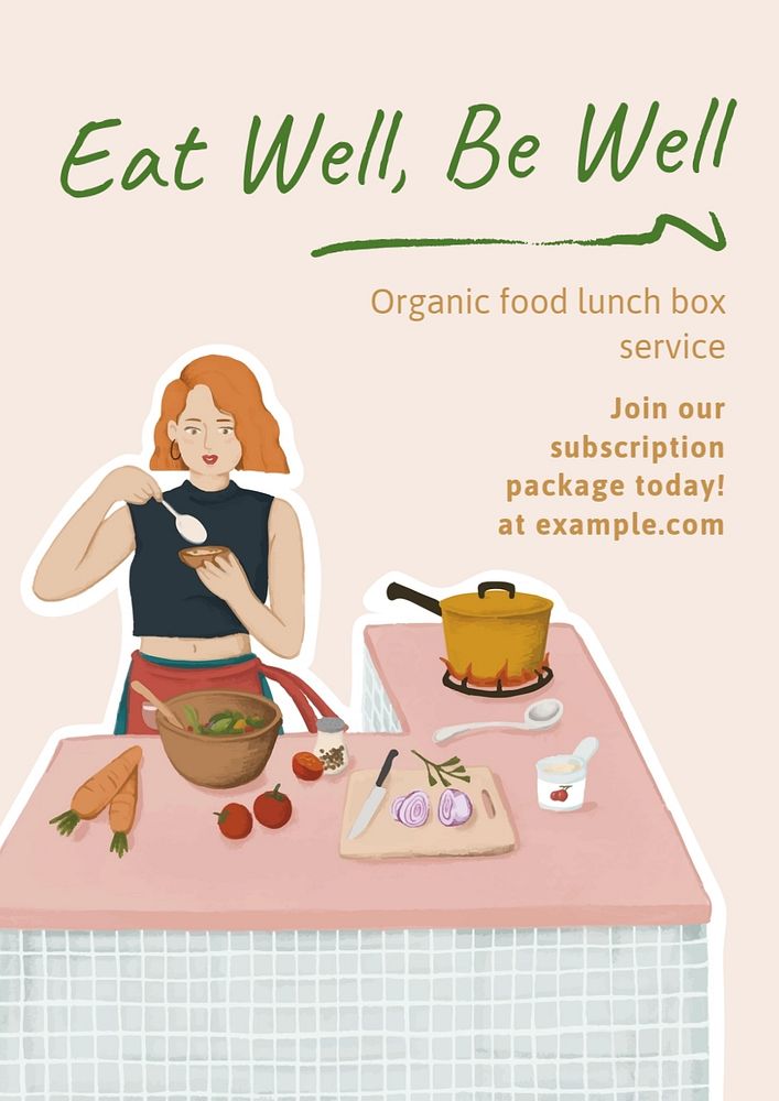 Organic food  poster template, editable text and design