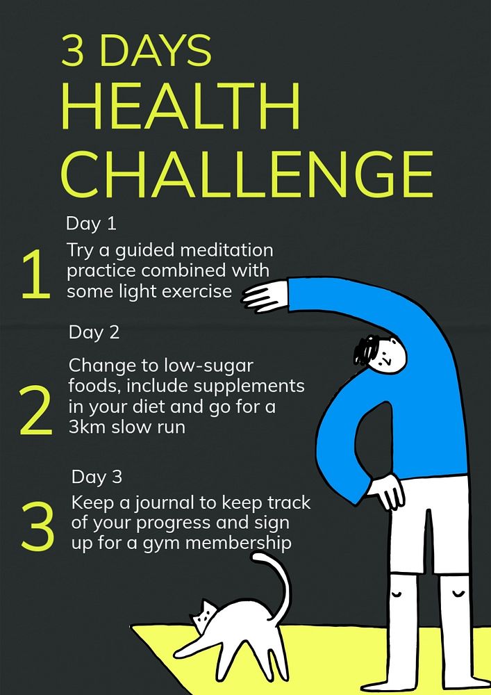 Health challenge  poster template, editable text and design