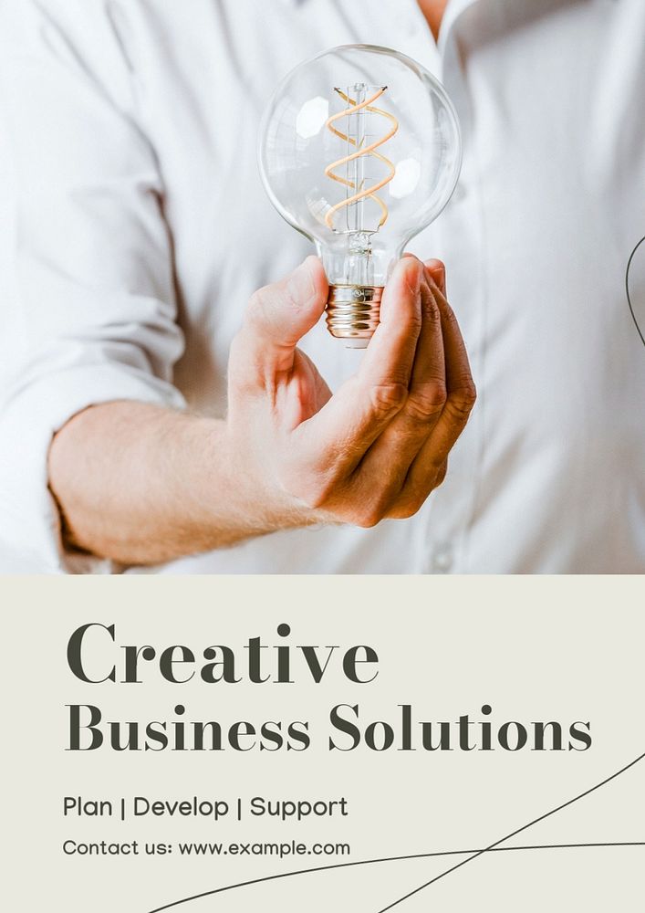 Creative business solutions  poster template, editable text and design