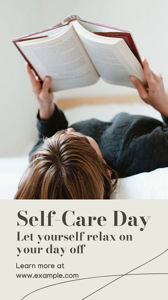 Self-care day  Instagram story template, editable text