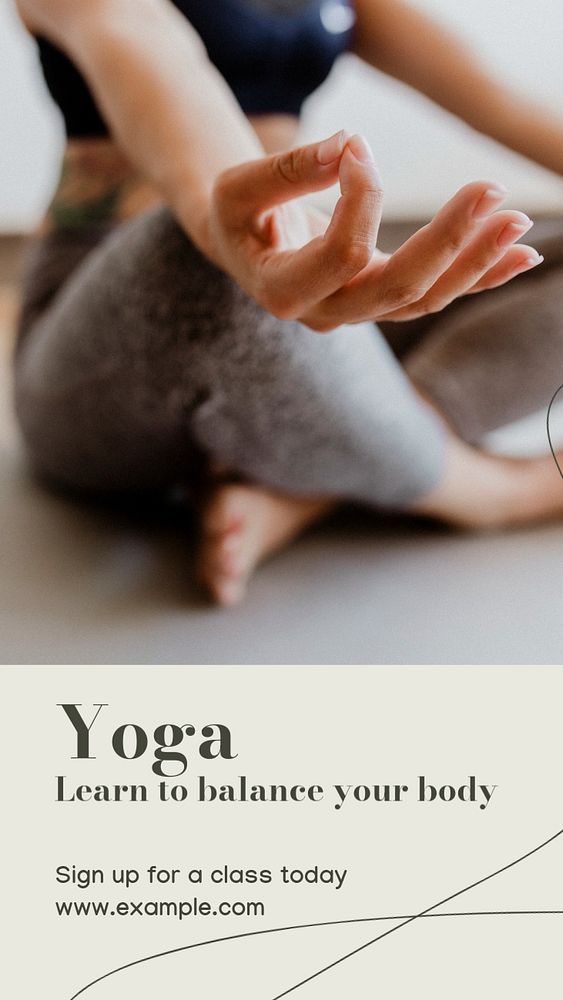 Yoga class  Instagram story template, editable text