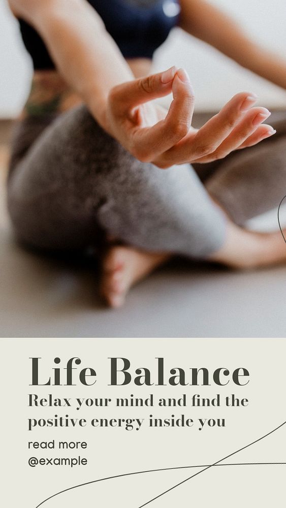 Life balance  Instagram story template, editable text