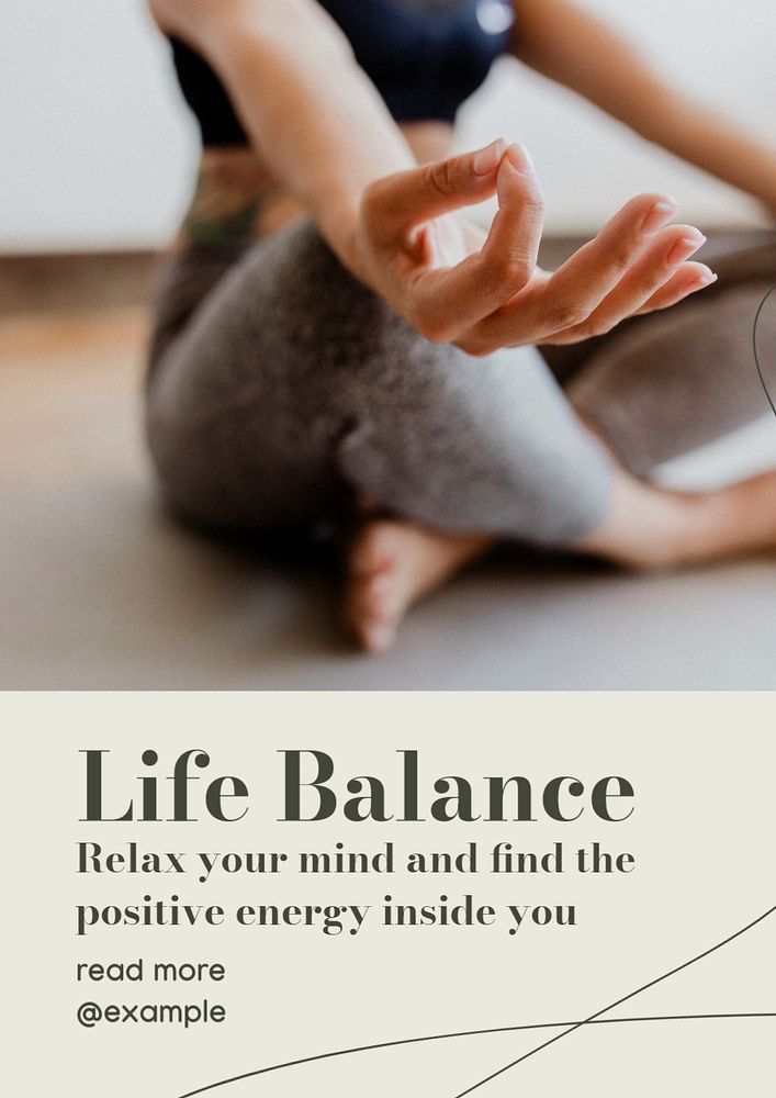 Life balance  poster template, editable text and design