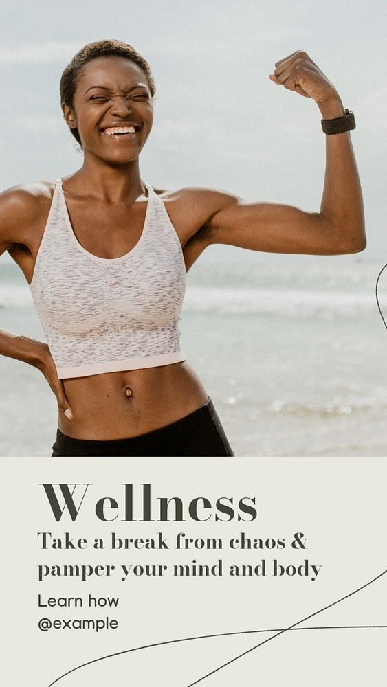 Wellness Instagram story template, editable text