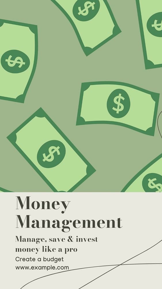 Money management  Instagram story template, editable text