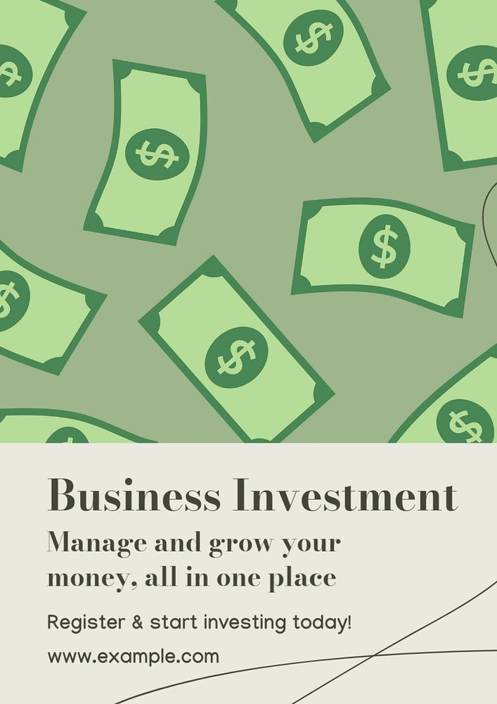 Business investment  poster template, editable text and design