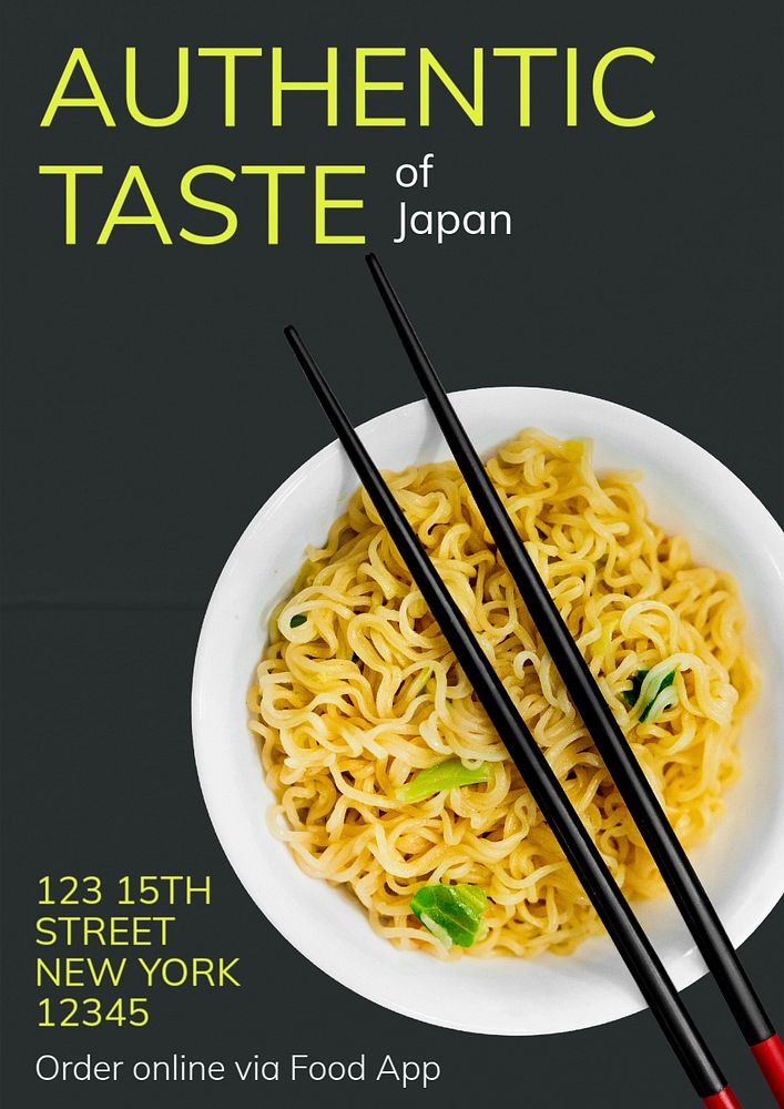 Authentic taste  poster template, editable text and design