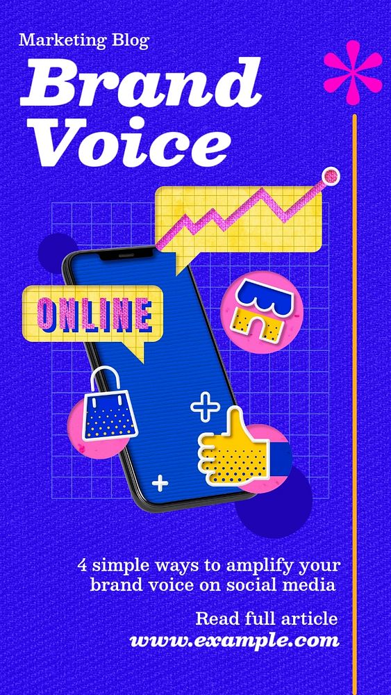 Brand voice Instagram story template, editable text