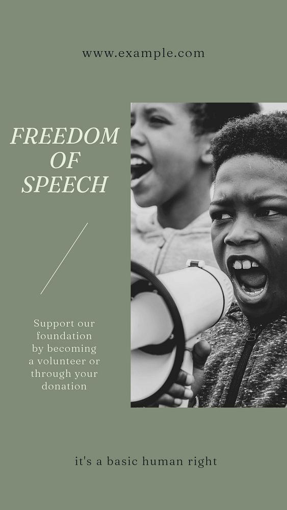 Freedom of speech  Instagram story template, editable text