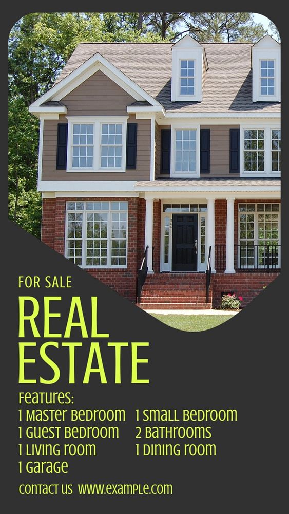 real estate  Instagram story template, editable text