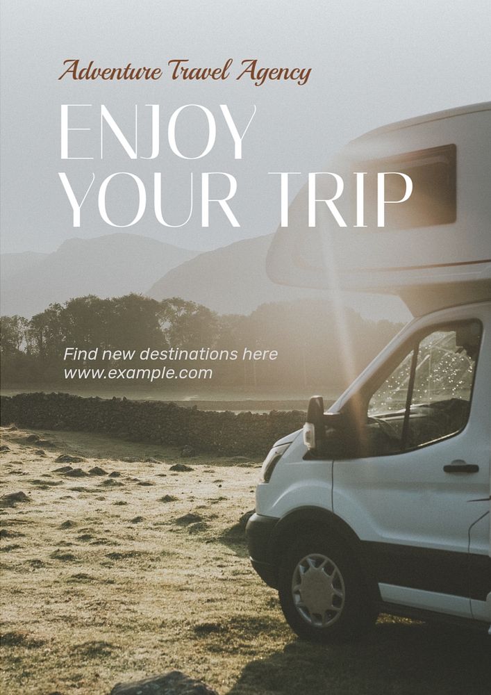 Enjoy your trip poster template, editable text and design