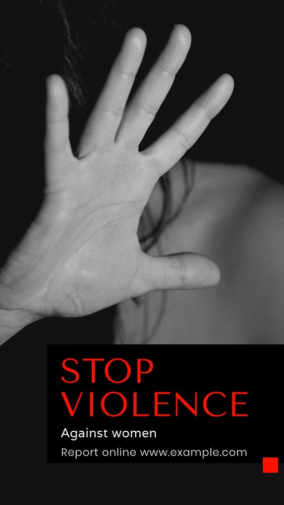 Violence against women  Instagram story template, editable text