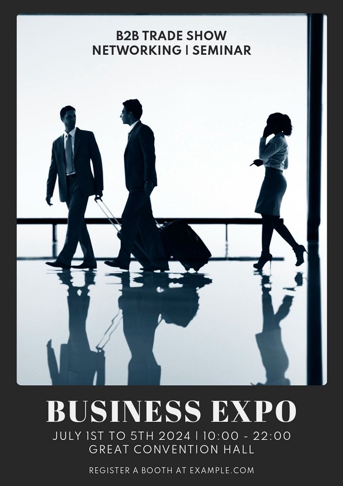 Business expo event  poster template, editable text and design