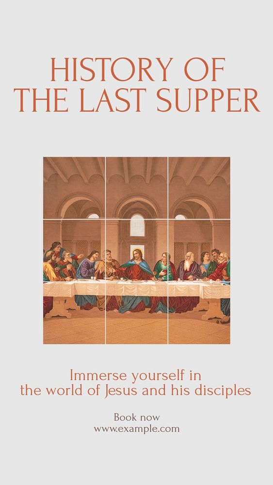 Last supper history  Instagram story template, editable text