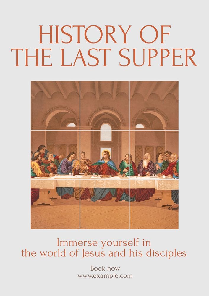 Last supper history  poster template, editable text and design