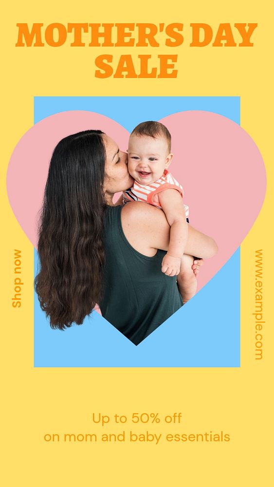 Mother's day sale Instagram story template, editable text