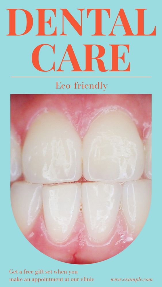 Dental care set  Instagram story template, editable text