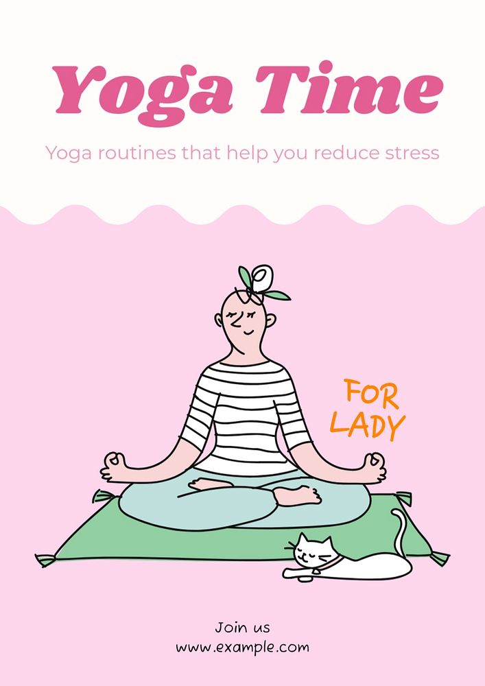 Yoga time  poster template, editable text and design