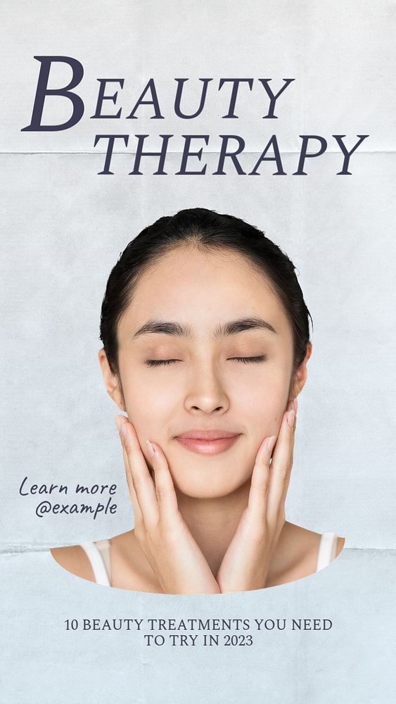 Beauty therapy Instagram story template, editable text