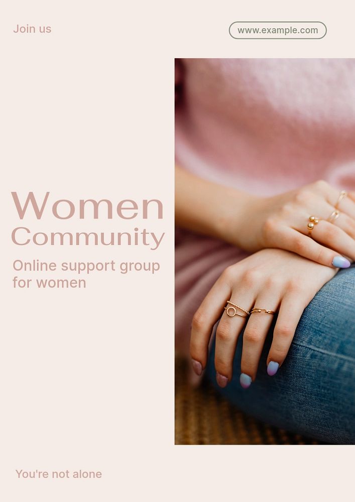 Women community  poster template, editable text and design