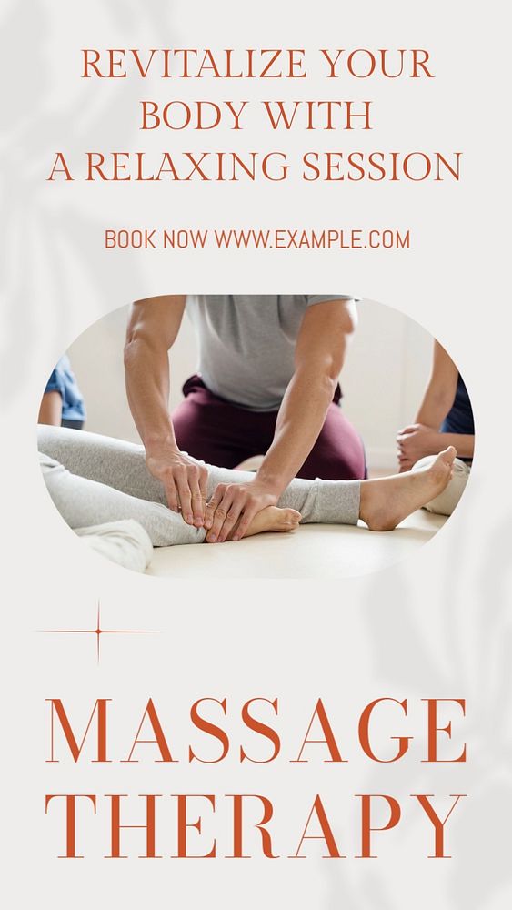 Massage therapy  Instagram story template, editable text