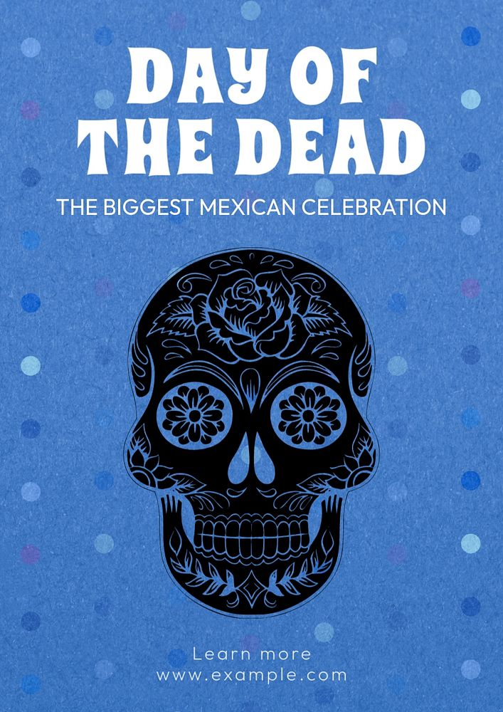 Day of the dead  poster template, editable text and design