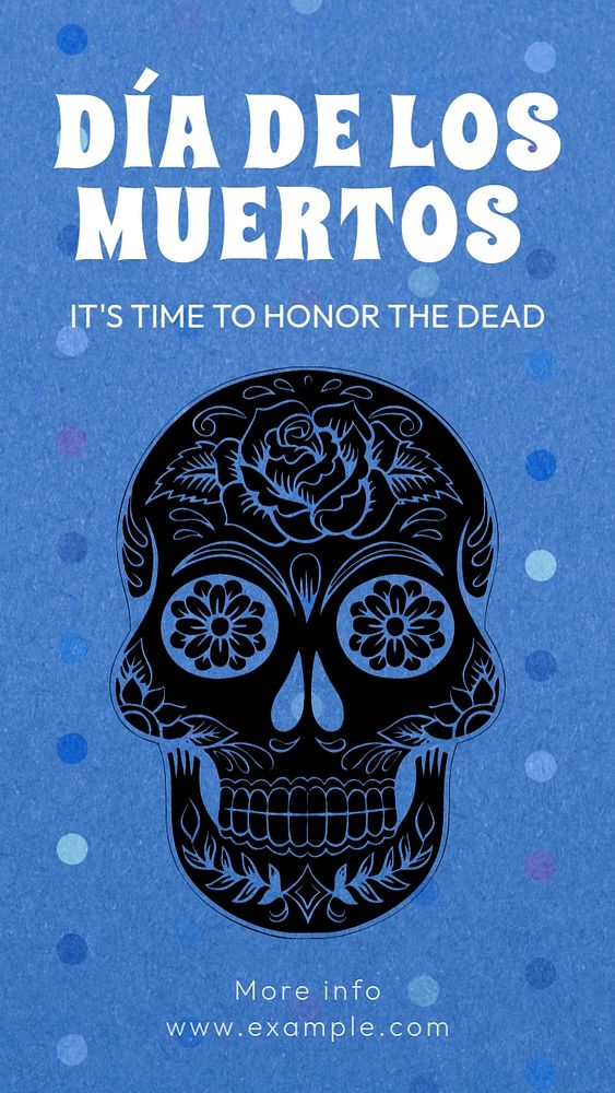 Day of the dead  Instagram story template, editable text