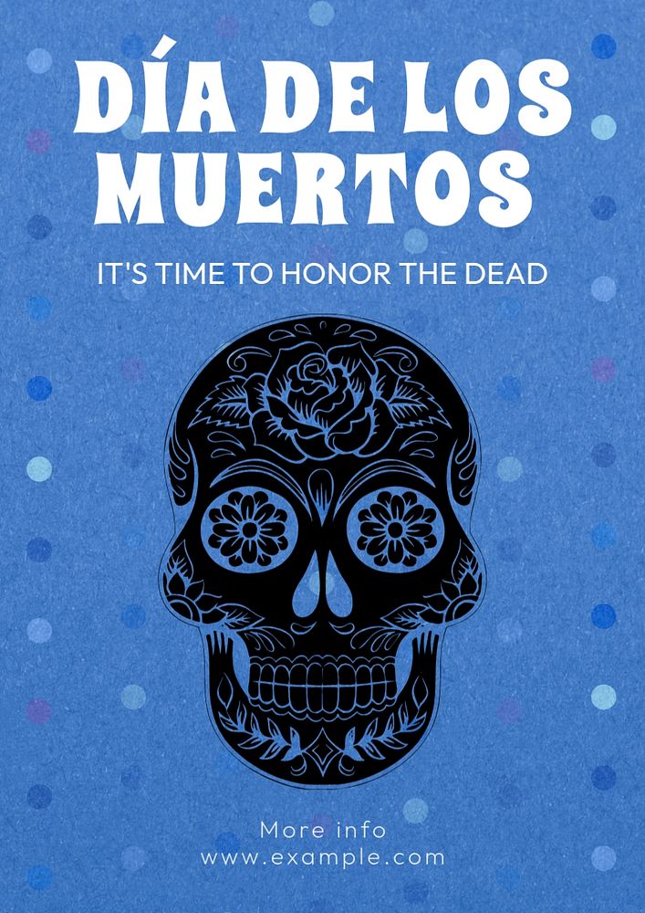 Day of the dead  poster template, editable text and design