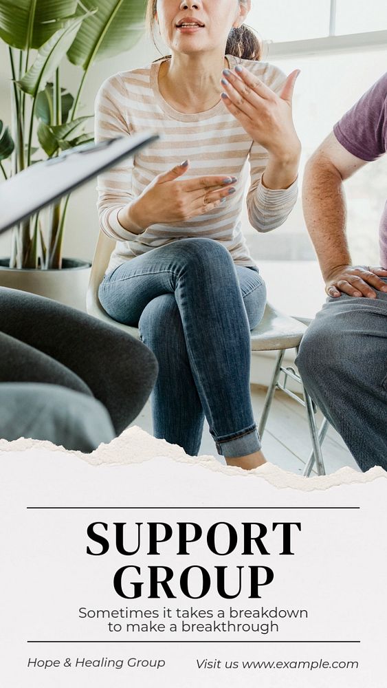 Support group  Instagram story template, editable text