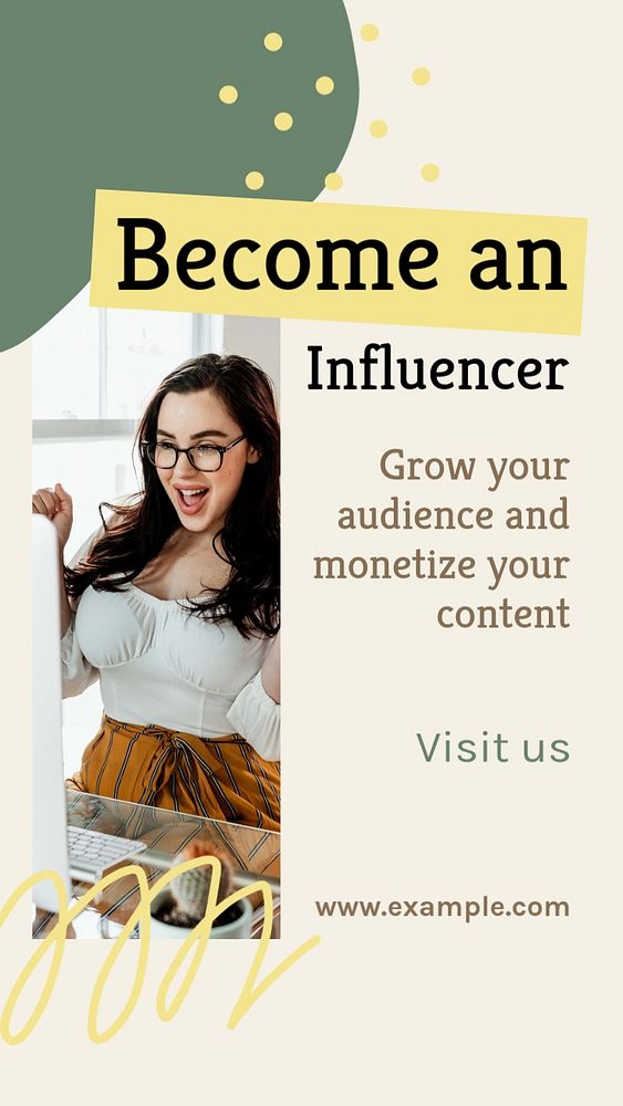 Influencer Instagram story template, editable text