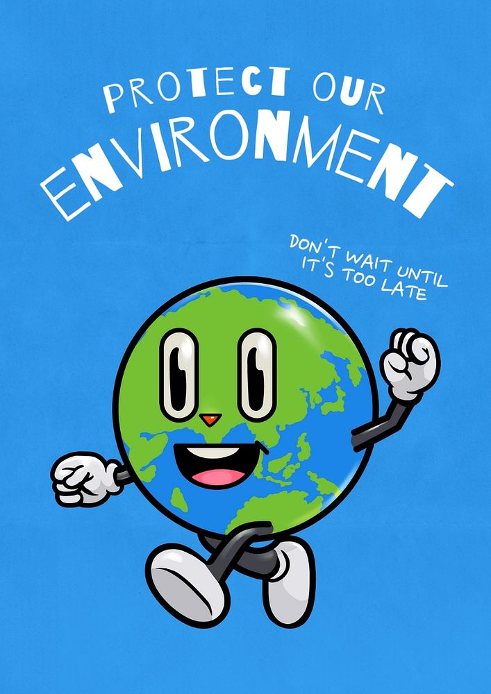 Protect our environment  poster template, editable text and design