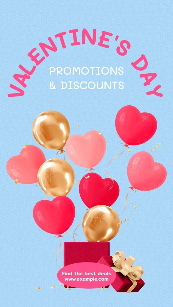 Valentine's day sale  Instagram story template, editable text