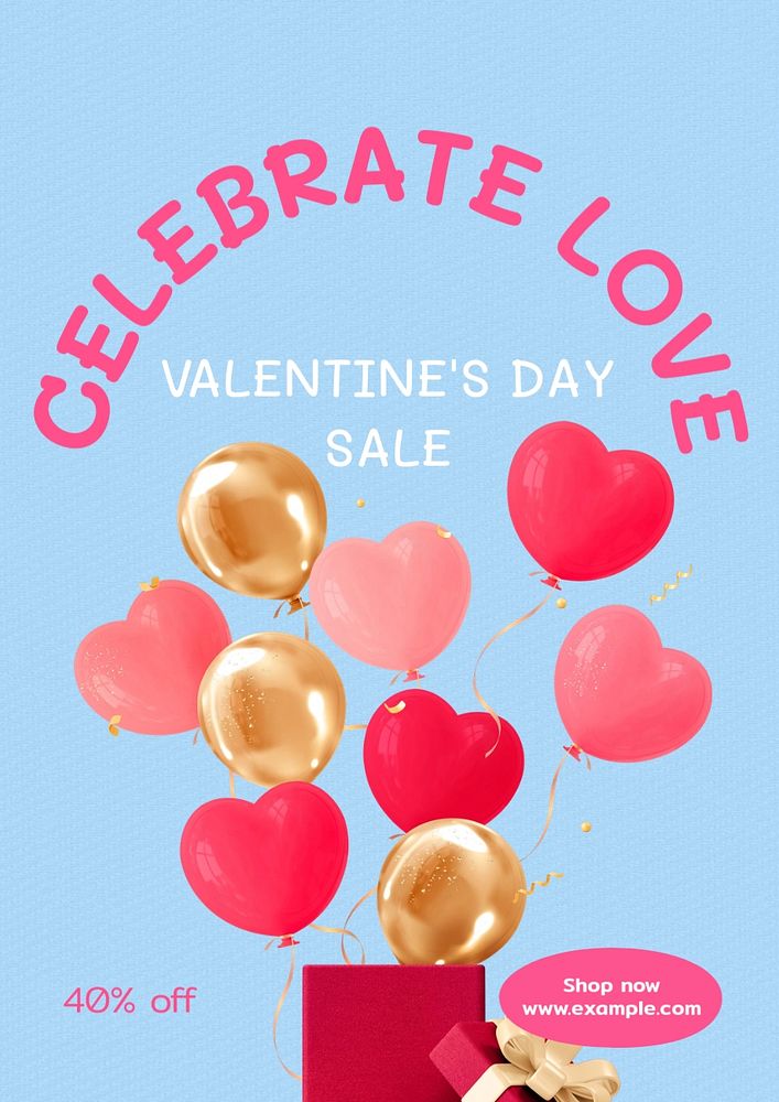 Celebrate love  poster template, editable text and design