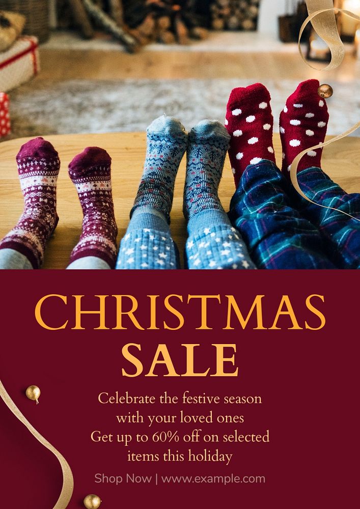 Christmas sale  poster template, editable text and design