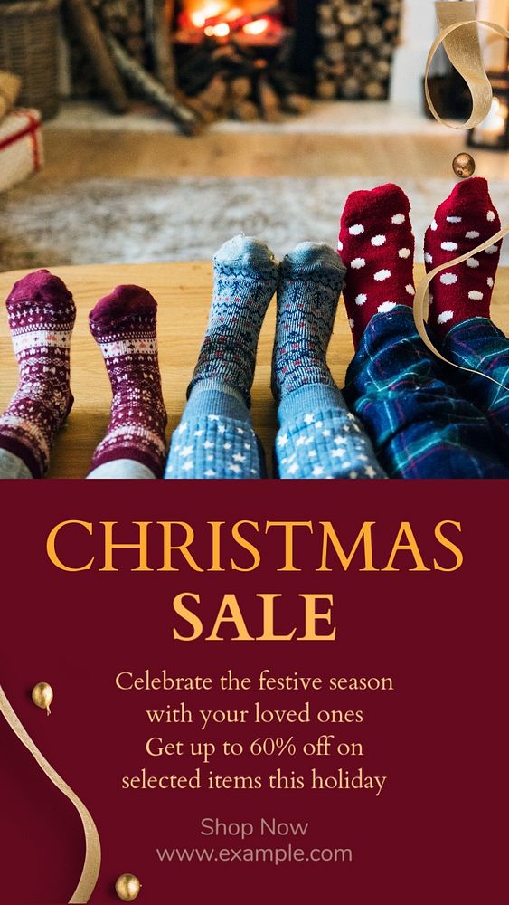 Christmas sale  Instagram story template, editable text