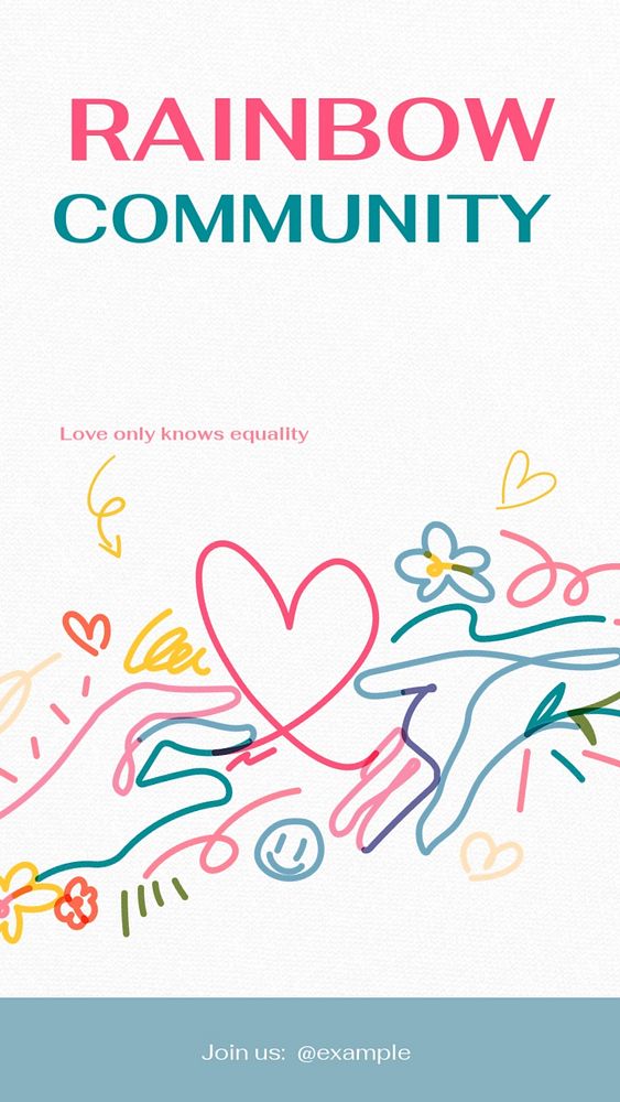 LGBTQ rainbow community  Instagram story template, editable text