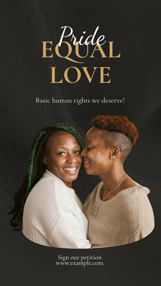 Equal love  Instagram story template, editable text